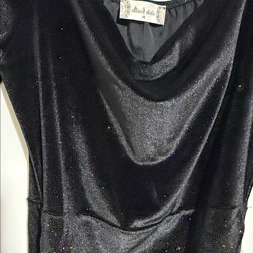 Altar'd State Shimmering Black Long Sleeve Dress - Picture 3 of 4